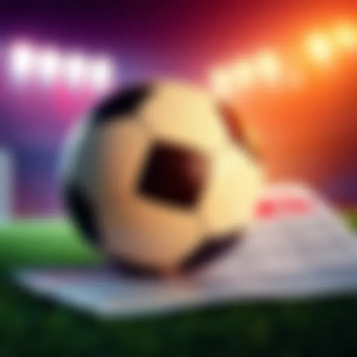 A soccer ball on a betting slip with odds and statistics around it