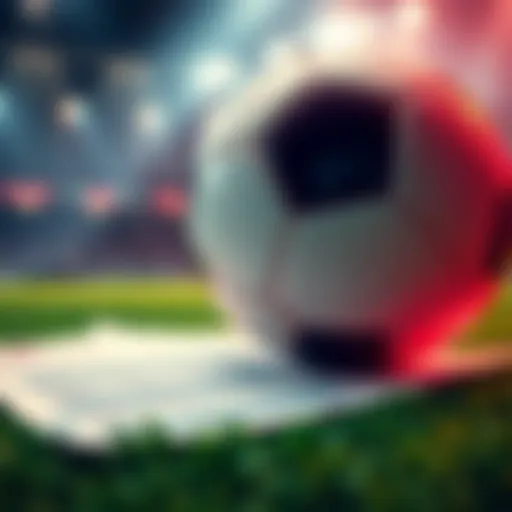 A soccer ball on a betting slip with odds and tips for upcoming matches