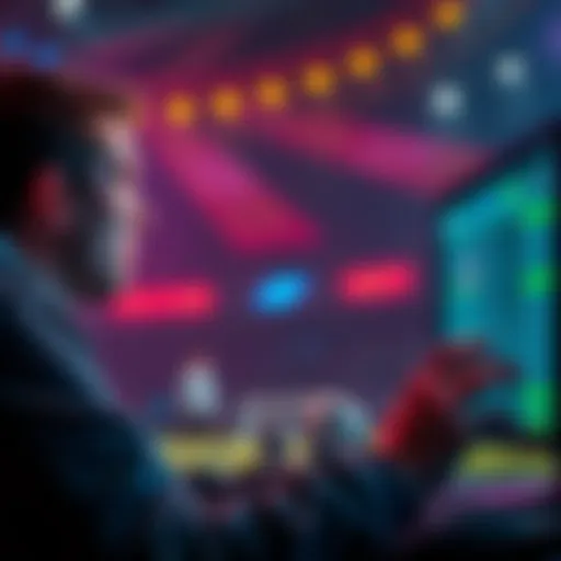 A person placing a football parlay bet on the Dexwin platform, with a excited expression looking at the screen.