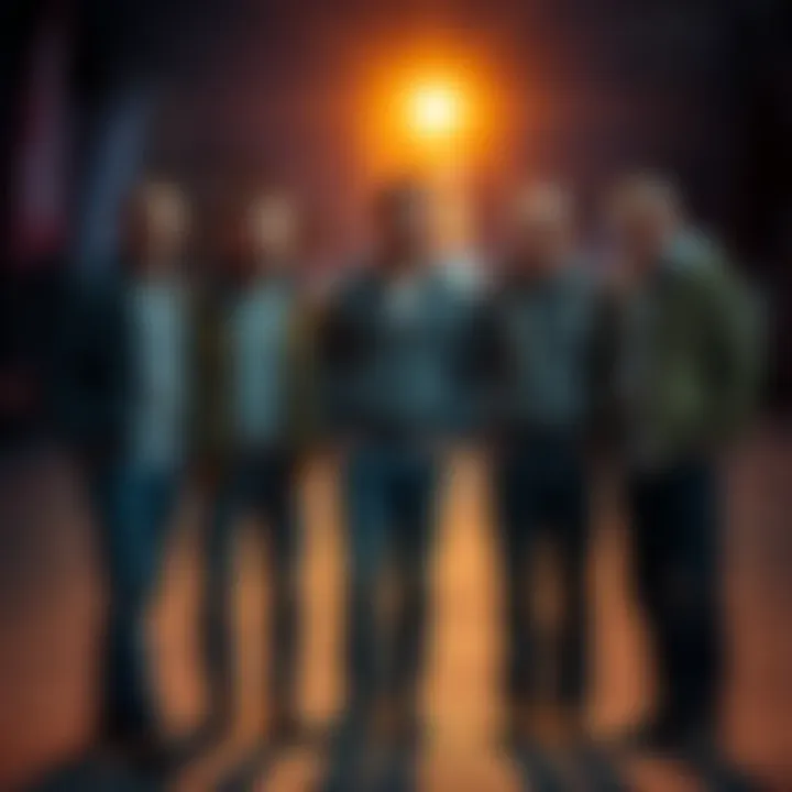 Four men standing together, each representing their unique journey and challenges faced in life.