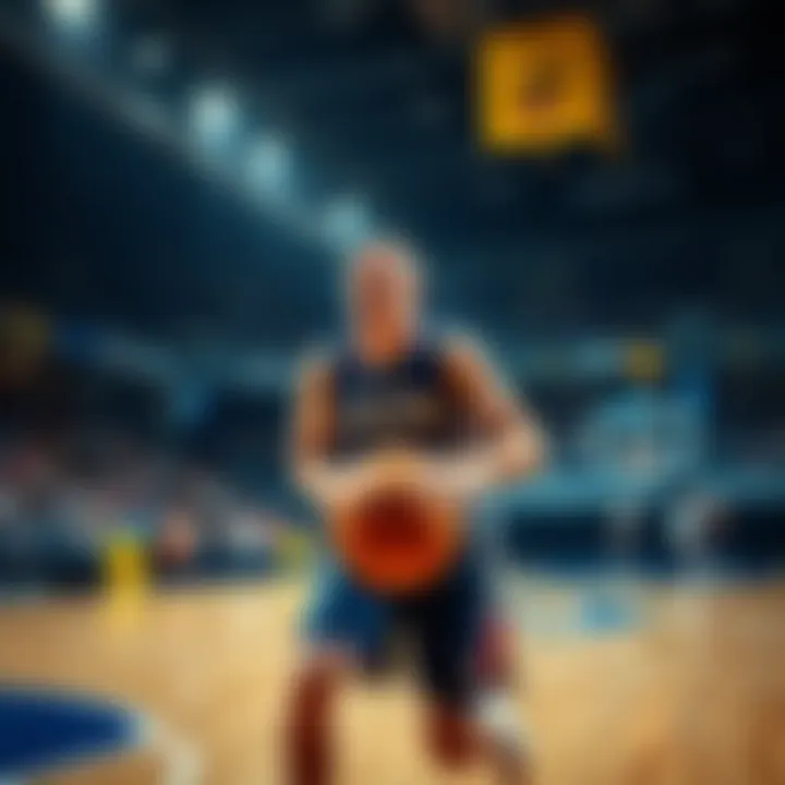 Franz Wagner dribbles the basketball on the court during a game