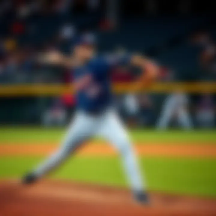 Freddy Peralta in action during a game, delivering a pitch with intensity, focused on striking out the batter.