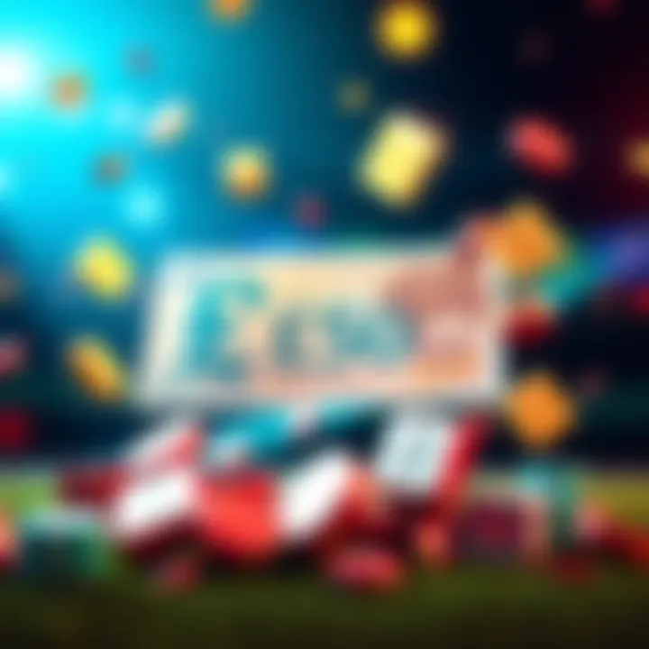 A vibrant graphic showing a £50 note with betting symbols around it, representing a promotional offer for UK players.