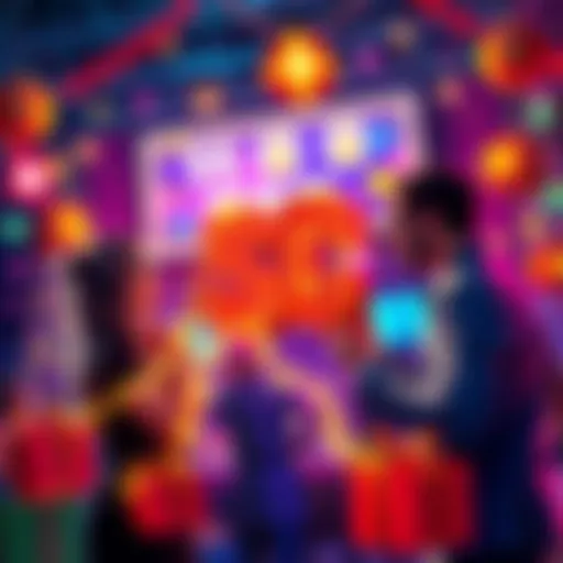 Celebration of players receiving free SC at RealPrize with a lucky theme and festive elements