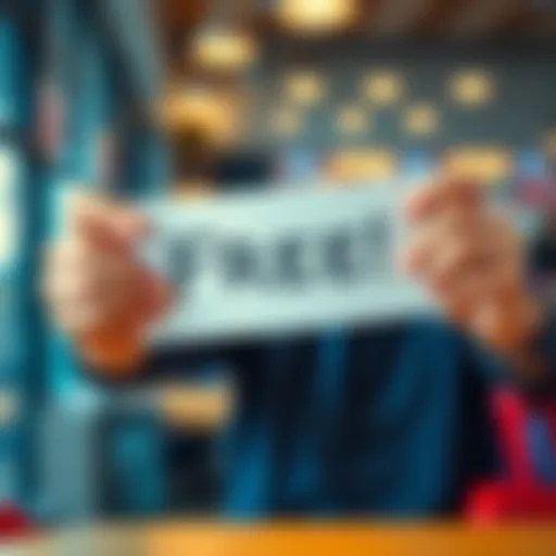 A person excitedly showing a slip marked free