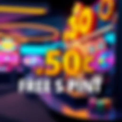 30 free spins being offered at a casino with a focus on the cost of 0.50 per spin