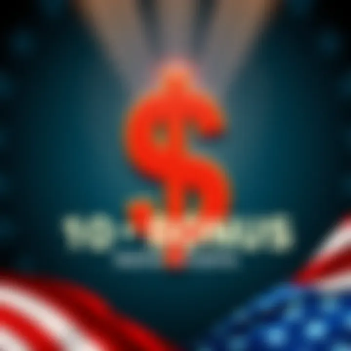 Free 10 Dollar Bonus Promotion A graphic showing a large dollar sign with text promoting a free 10 dollar bonus for US citizens, with a patriotic theme featuring the US flag.