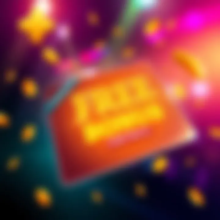 A colorful visual featuring a promotional slip representing a free bonus offer with enticing offers and cash symbols.