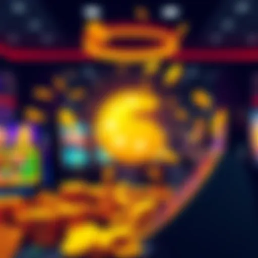 Free Casino Games with Golden Coins A display of colorful online casino games featuring golden coins and social interaction options