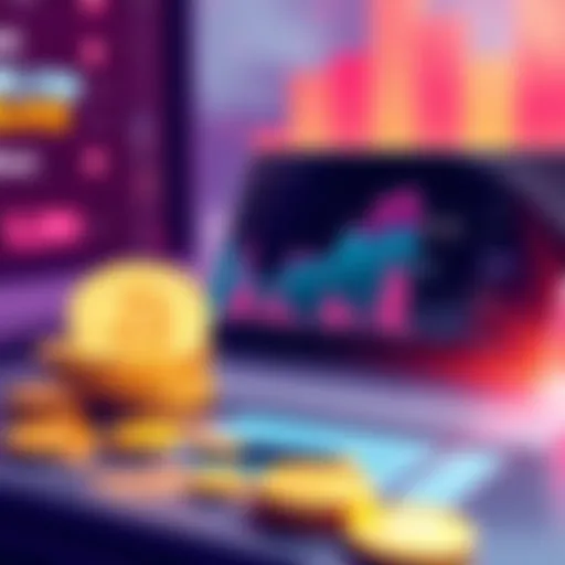 Illustration showing free credits and a chart symbolizing data analysis and predictions for a subscription service