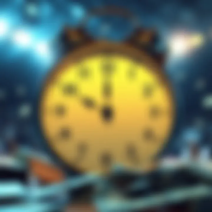 A clock representing hourly giveaways of free money during the March Madness event.