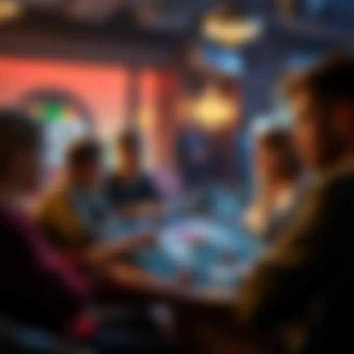 People playing poker on a mobile app with friends