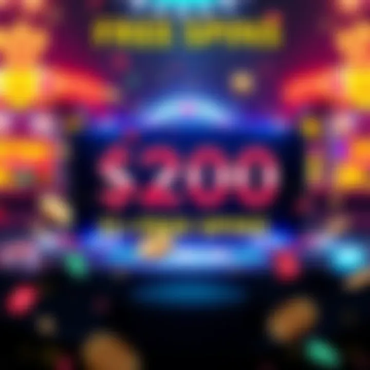 Graphic showing a $20 deposit leading to 100 free spins with winnings being highlighted