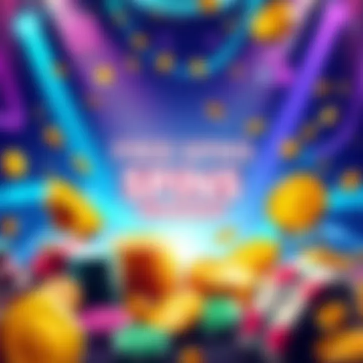 A banner showing a colorful casino theme with icons of free spins, coins, and reward symbols, representing online offers in British Columbia.