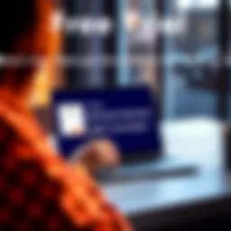 Person signing up for a free 3-day trial on a laptop