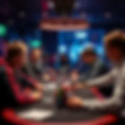 Players discussing strategies for freeroll satellite tournaments at a table