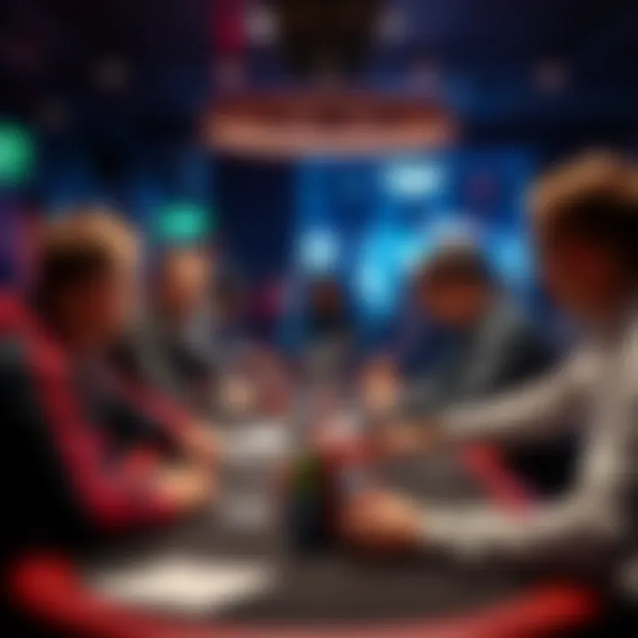 Players discussing strategies for freeroll satellite tournaments at a table