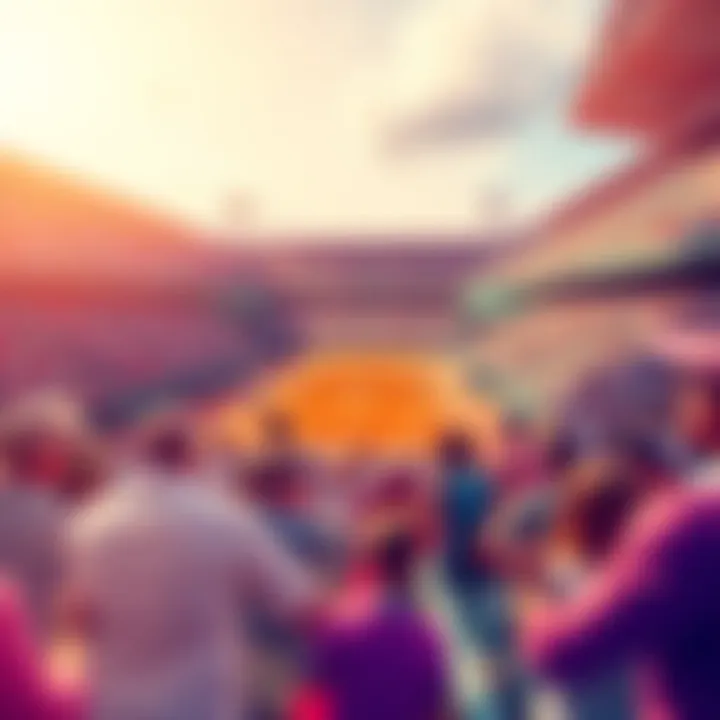 A vibrant scene at the French Open 2026 showing players on the court with fans cheering, symbolizing unexpected cash prizes for visitors and players.