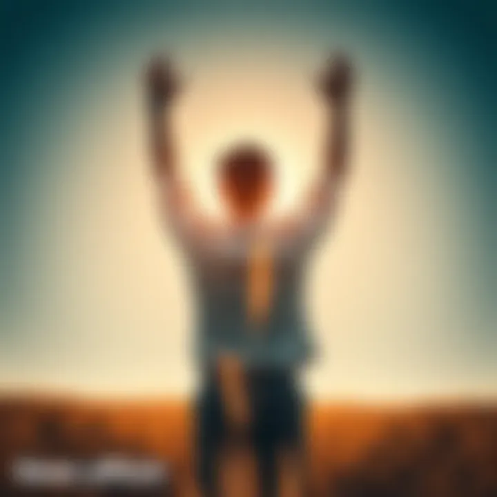 A person standing in a sunlit field with arms raised, symbolizing hope and new beginnings after years of struggle