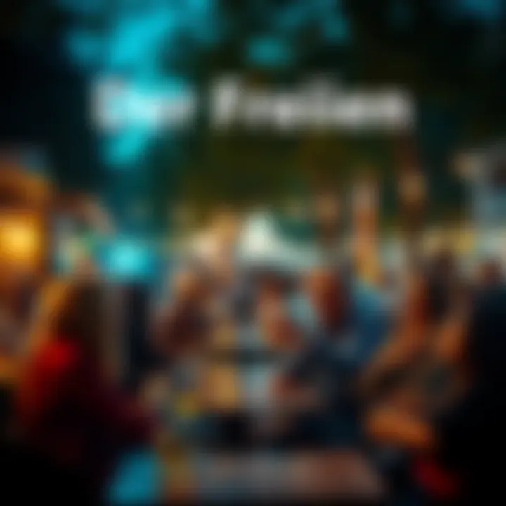 A group of people celebrating Friday with laughter and drinks at an outdoor cafe