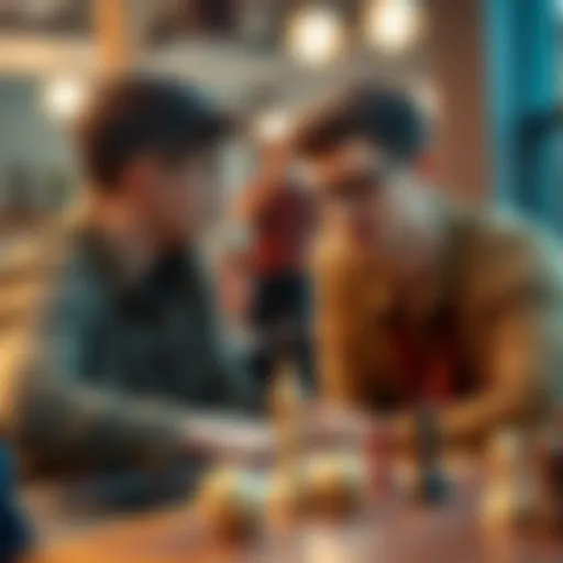 Two friends discussing after a game, showing tension and confusion about the rules