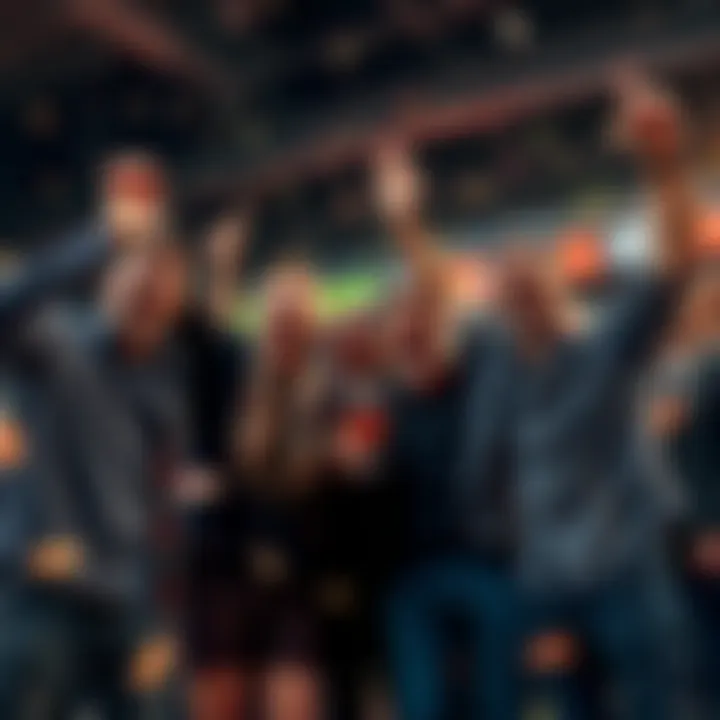 A group of friends joyfully celebrating their betting success, showcasing the excitement of winning together.