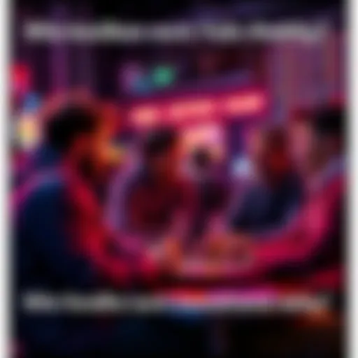 A group of friends sharing tips and discussing their winning picks for games at night.