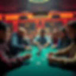 Friends gathered around a table enjoying a poker game with cards and chips