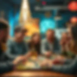 People enjoying a game night A group of friends laughing and having fun while playing board games together, showing joy despite a losing bet