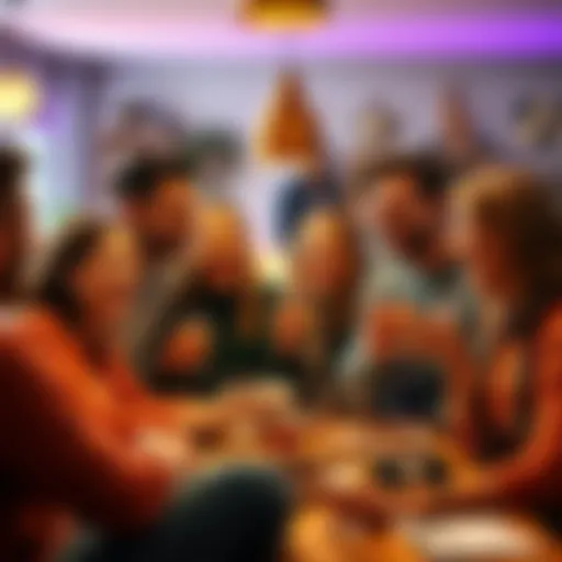 A group of friends sharing funny stories and laughing at a cozy gathering