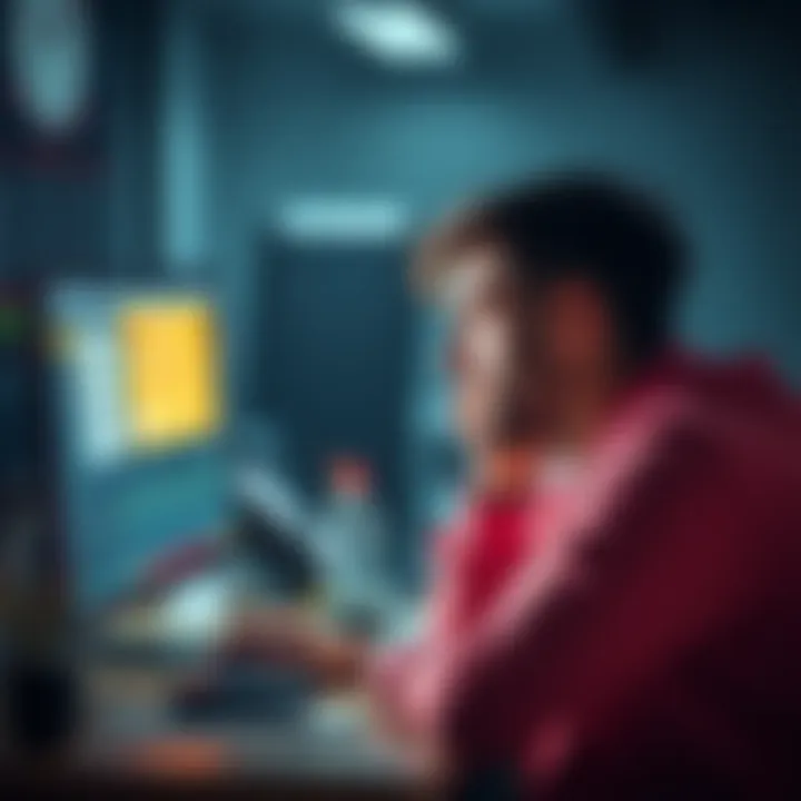 A person sits at a desk, looking frustrated while staring at a betting screen showing a refund notification.