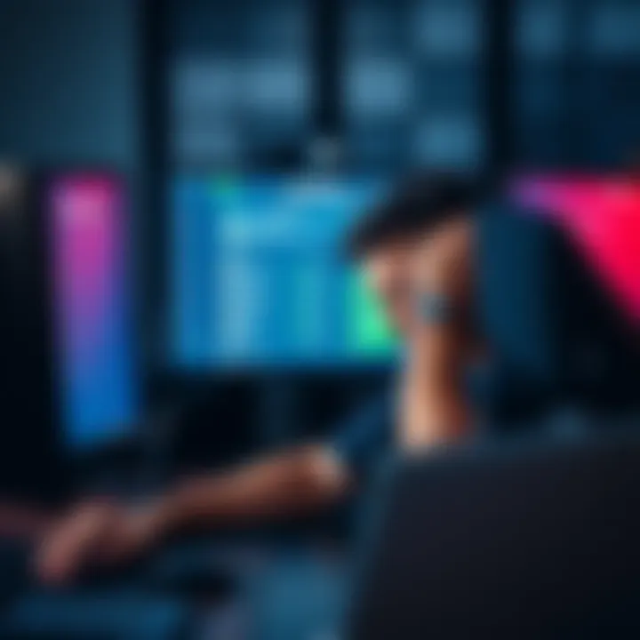 A frustrated bettor sitting at a computer, looking at a locked FanDuel account screen.