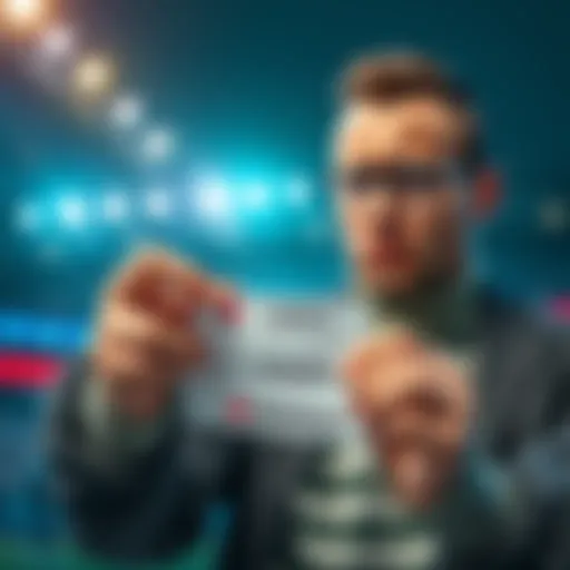 A person looking upset while holding a betting ticket, expressing frustration over someone blocking their bets.