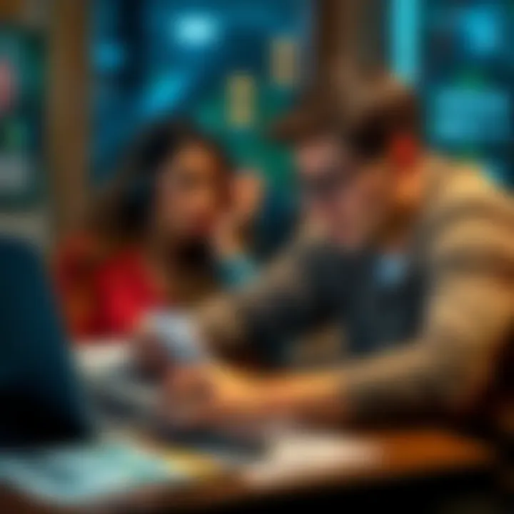 A person sits at a table looking disappointed with a laptop showing sports betting losses and paperwork around them