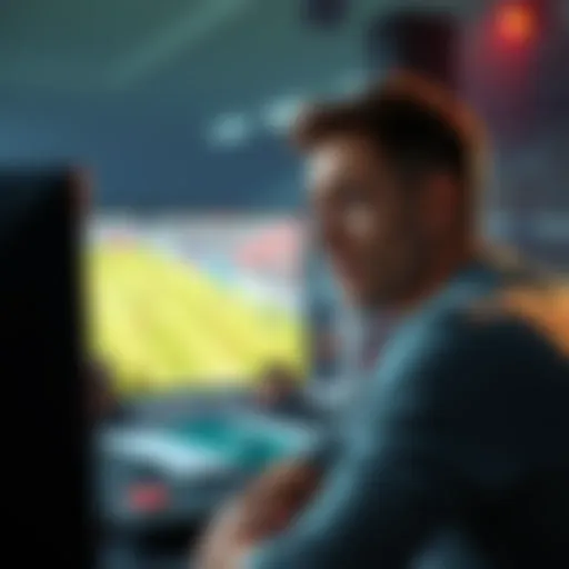 A person looking disappointed while watching a football game on TV, showing frustration over a betting platform.