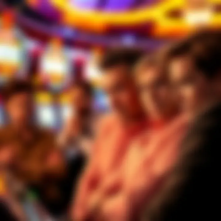 A group of casino players looking annoyed as another player wins a large jackpot while others watch with intrusive eyes, and loud slot machines are in background.