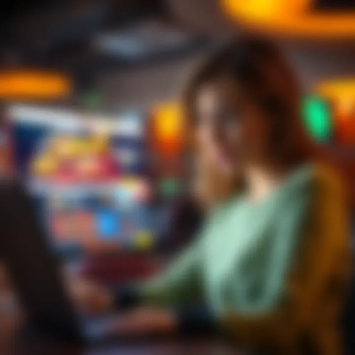 A woman looks frustrated while using her laptop, showing a casino website with delayed Bitcoin transactions