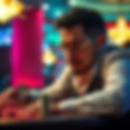 A casino player looks frustrated at a dealer who is impatient and causing delays at the gaming table.
