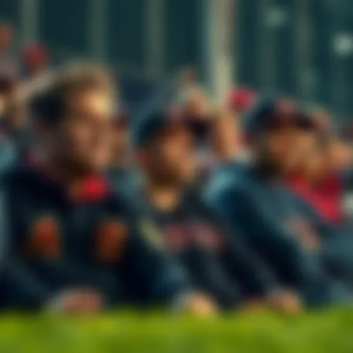 A group of disappointed Diamondbacks fans watching a game, showing signs of despair and frustration on their faces