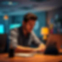 A frustrated person sits at a table with a laptop, expressing dissatisfaction about payout fairness in online betting.