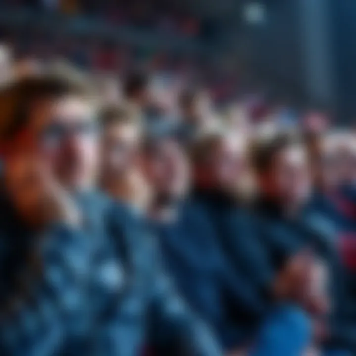 Group of frustrated fans watching a game with disappointment on their faces after the team scores no points in the first quarter