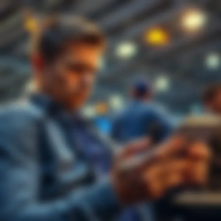 A person looking disappointed while checking their betting slips and statistics on a smartphone, showing a sense of frustration after three weeks of losses.