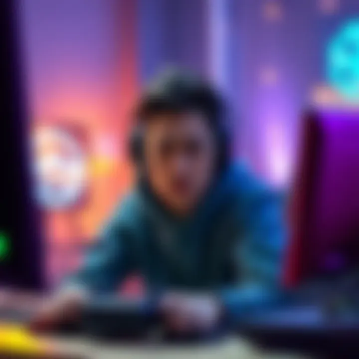 Person frustrated with game access Individual sitting at a computer looking upset due to limited gaming access over Wi-Fi