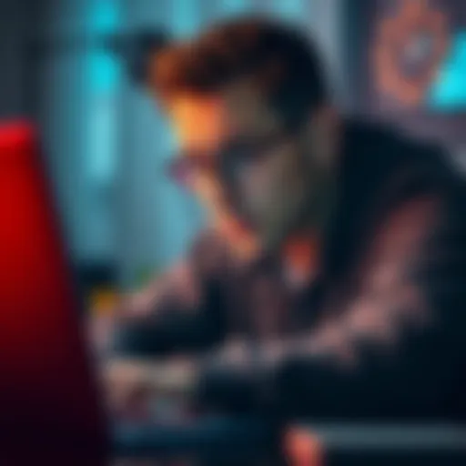 A person looking frustrated while trying to log into their account on a laptop