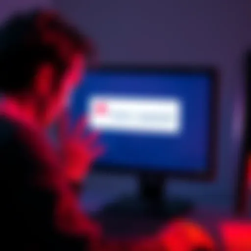 Individual looking upset while trying to log in on a computer, showing a password error message on the screen