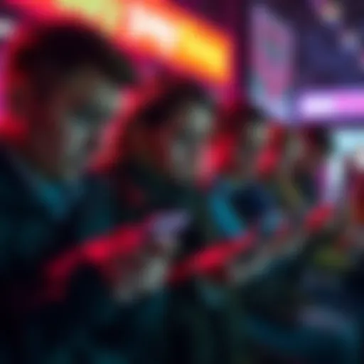Group of people looking disappointed while using Matchpay on their phones