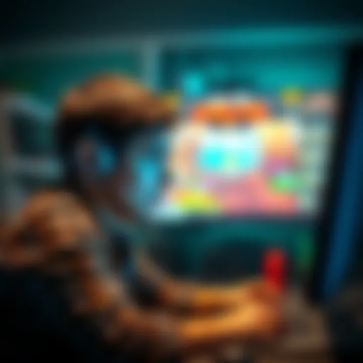 A player looking confused and frustrated at their computer screen while playing an online game