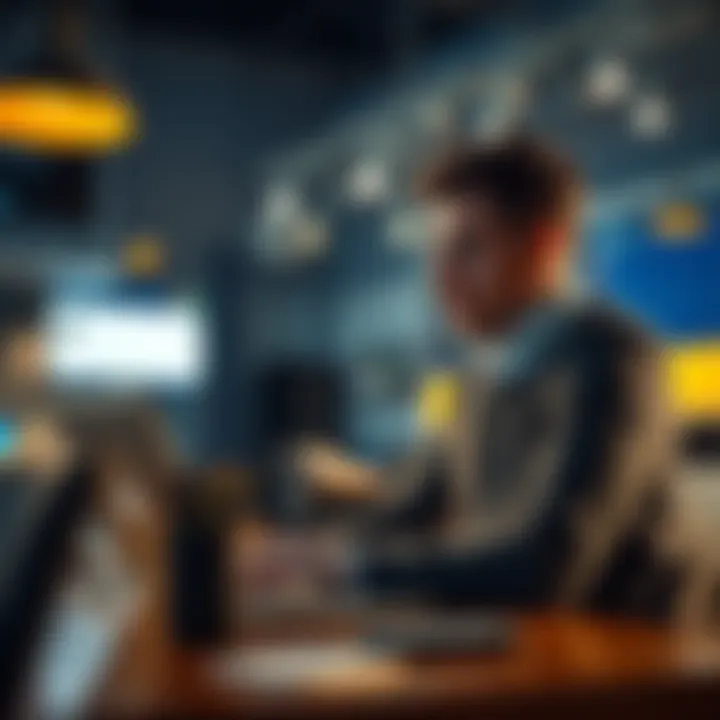 A person showing frustration while checking their sports betting account, which shows a message of suspension. They are sitting at a desk with a laptop open.