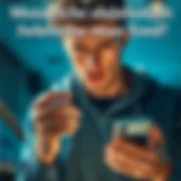 Frustrated person checking bank account A person looks worried while checking their bank account on a smartphone, concerned about delayed payments