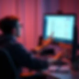 A person sitting in front of a computer, showing frustration over delayed cashback payments, with an open forum on the screen.